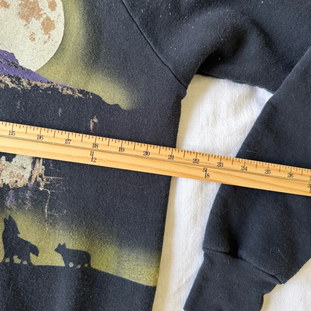 Vintage 1991 Bryce Canyon Sweatshirt Wolf Moon Black XL Mens - Picture 6 of 7